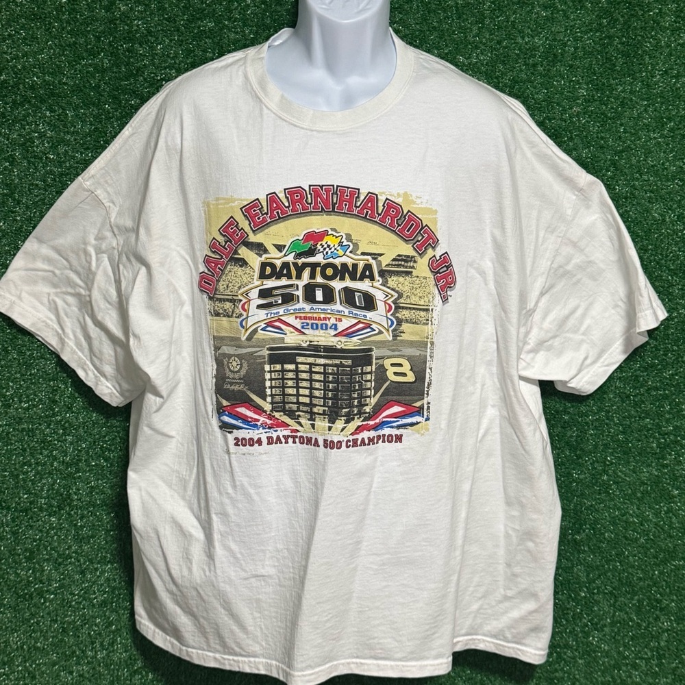White Daytona 500 Graphic T-Shirt dale earnhardt jr